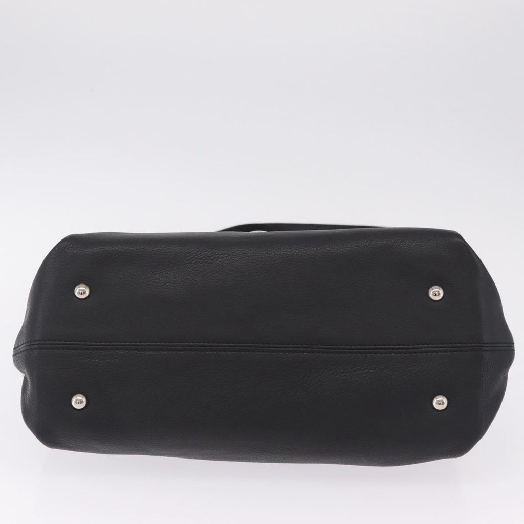 Salvatore Ferragamo Sofia Gancini Bag Leather 2way Black Silver Auth 210322V