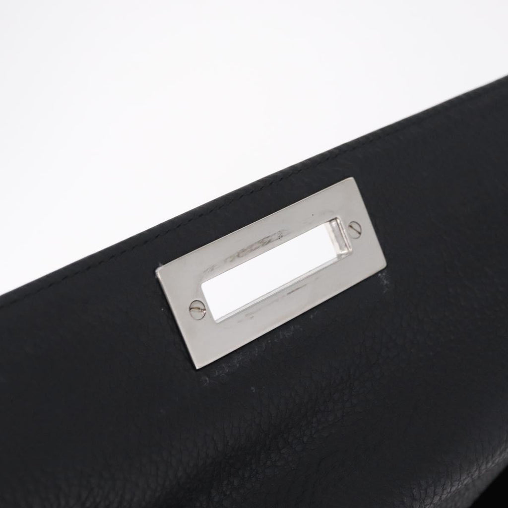 Salvatore Ferragamo Sofia Gancini Bag Leather 2way Black Silver Auth 210322V