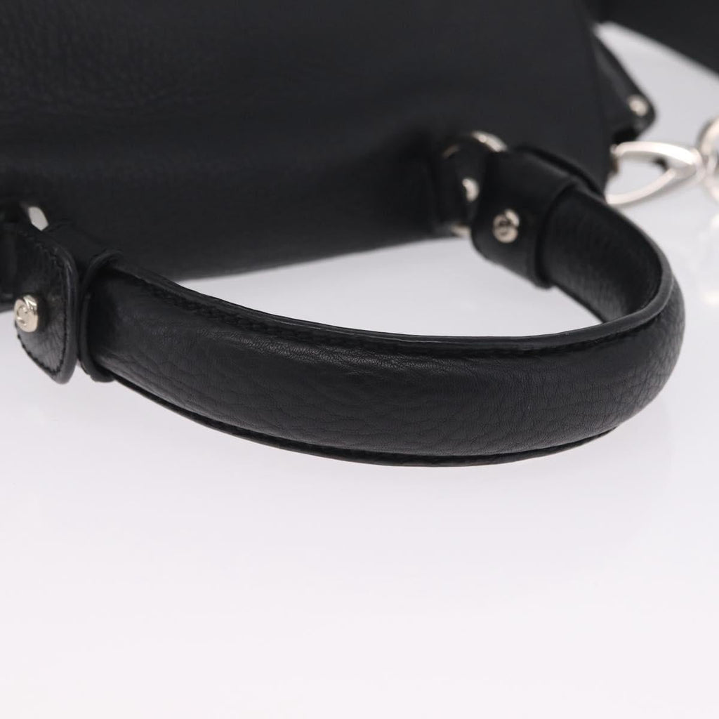 Salvatore Ferragamo Sofia Gancini Bag Leather 2way Black Silver Auth 210322V