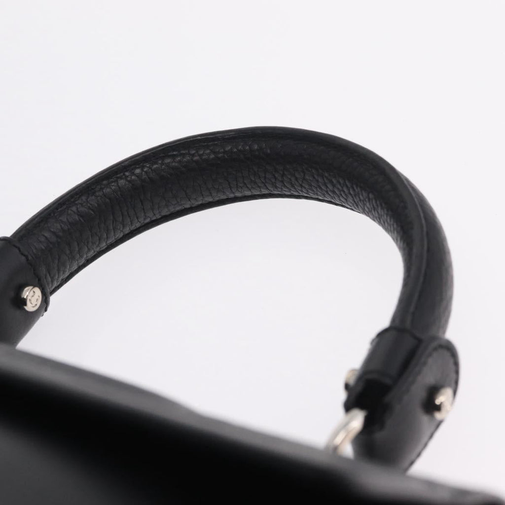 Salvatore Ferragamo Sofia Gancini Bag Leather 2way Black Silver Auth 210322V