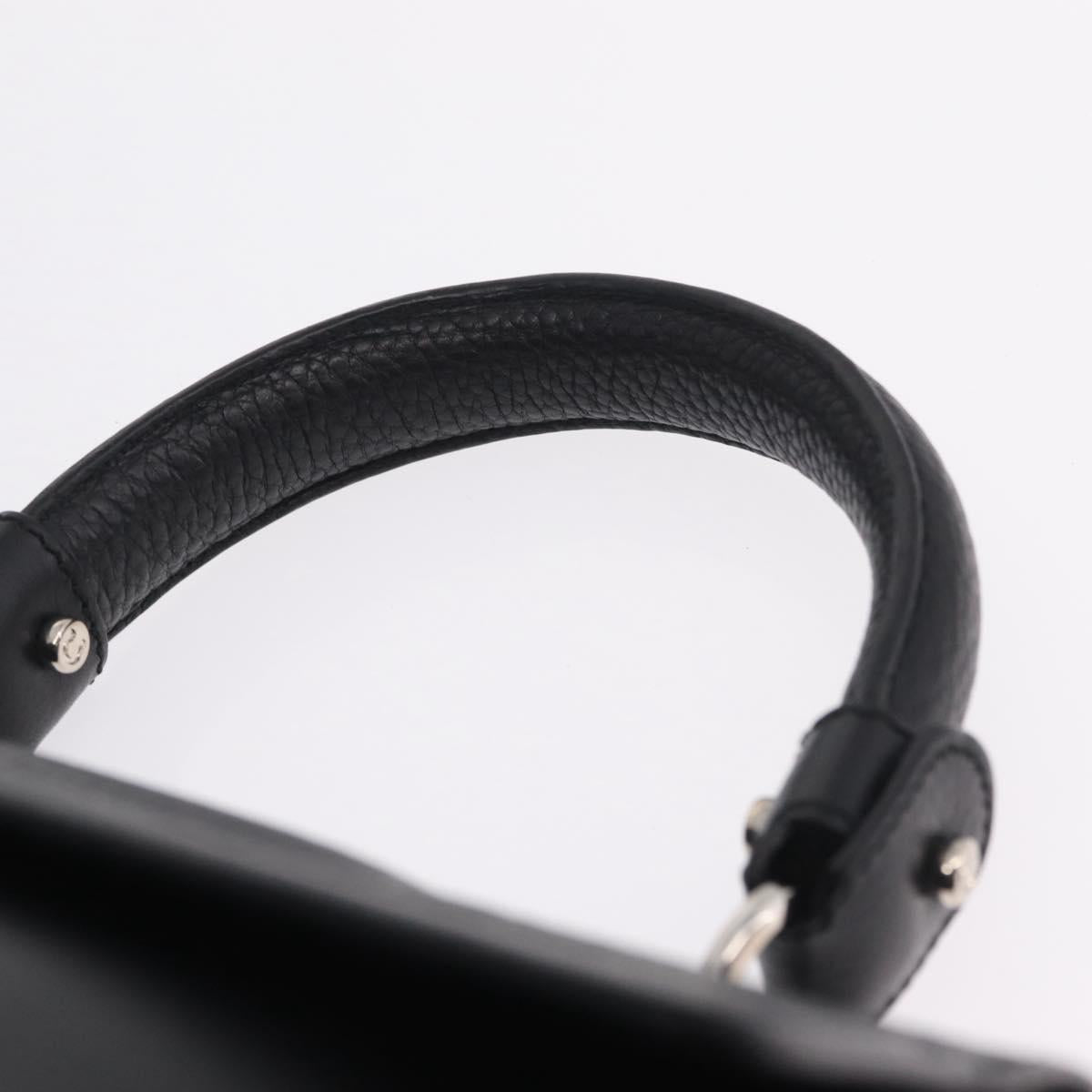 Salvatore Ferragamo Sofia Gancini Bag Leather 2way Black Silver Auth 210322V