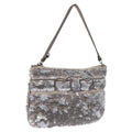 Salvatore Ferragamo Mini Pouch Sequin Silver Auth 210533A