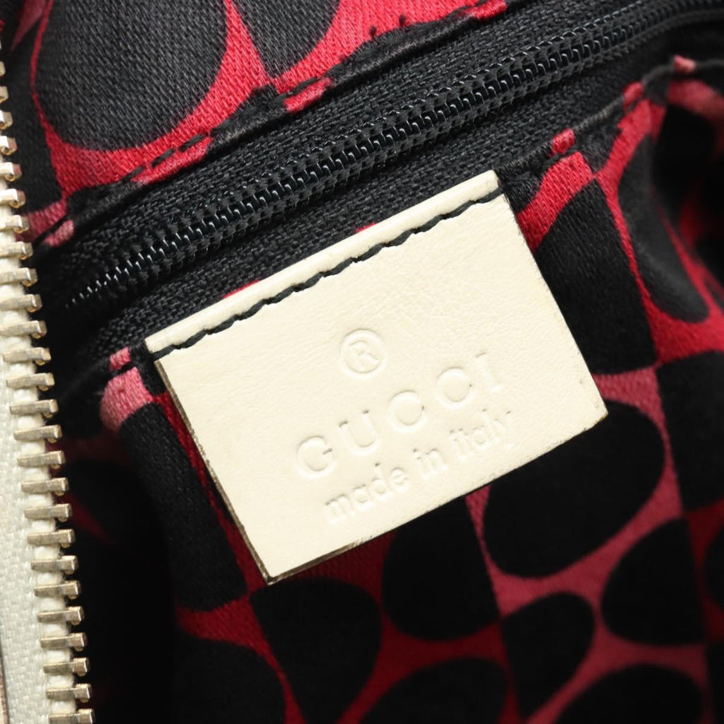 GUCCI Duchess Hysteria Hand Bag Leather White Gold 181488 Auth 210643