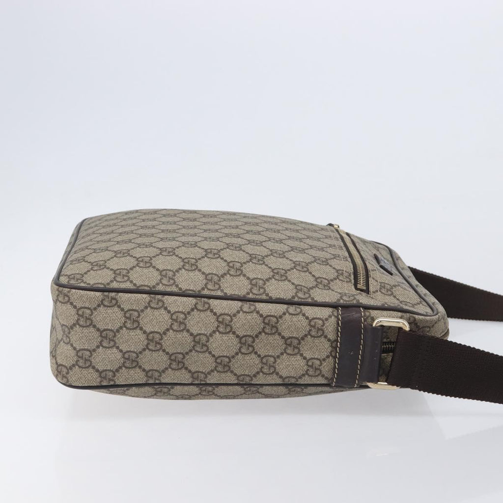 GUCCI GG Supreme Shoulder Bag PVC Beige Gold 201448 Auth 210644A