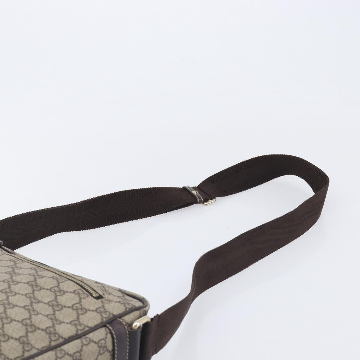 GUCCI GG Supreme Shoulder Bag PVC Beige Gold 201448 Auth 210644A
