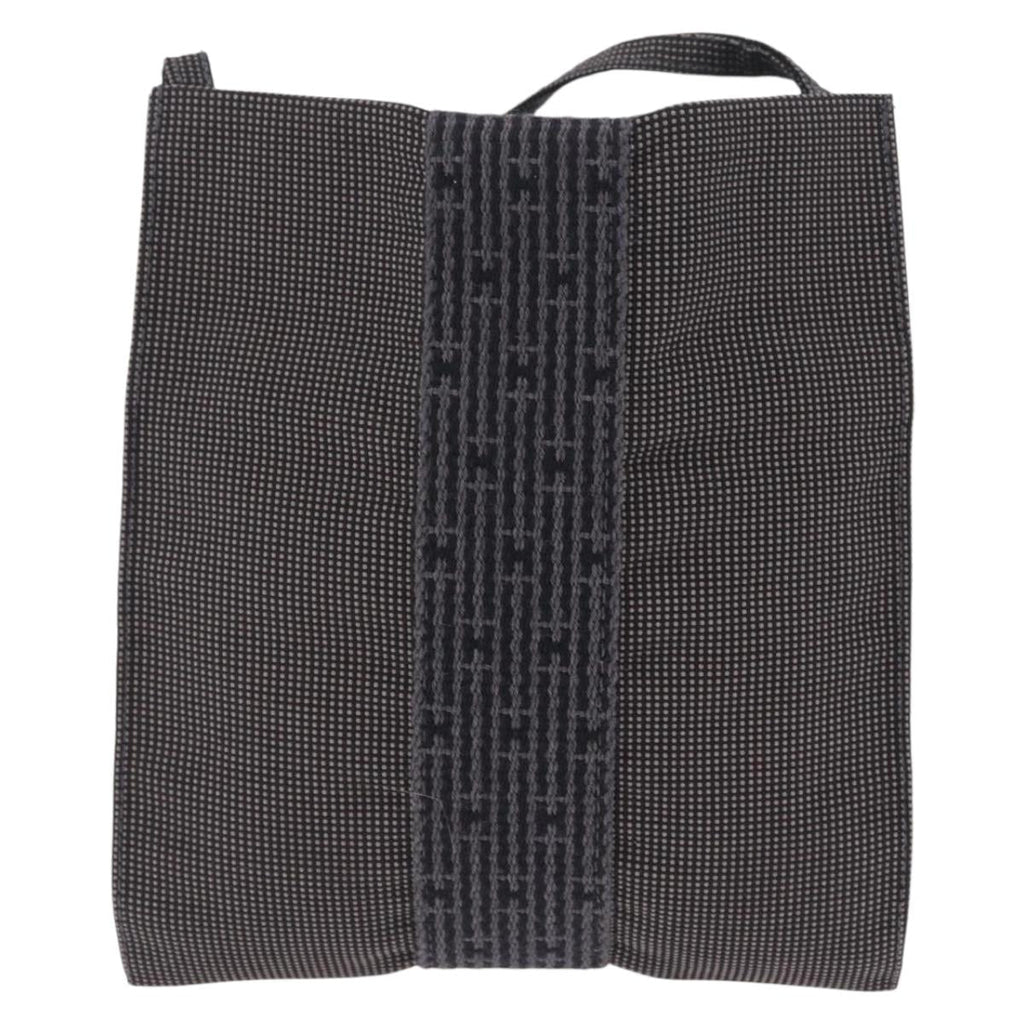 HERMES Her Line Pochette Shoulder Bag Canvas Gray Auth 210653A