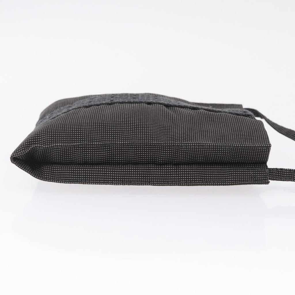 HERMES Her Line Pochette Shoulder Bag Canvas Gray Auth 210653A