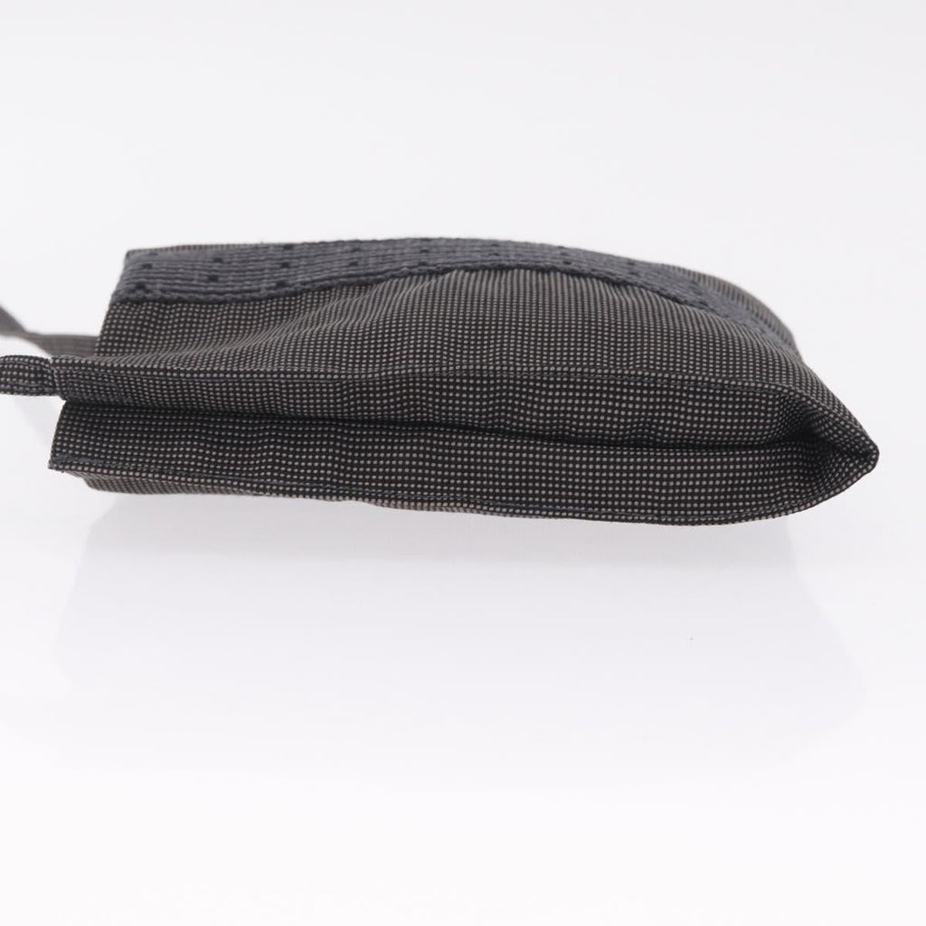 HERMES Her Line Pochette Shoulder Bag Canvas Gray Auth 210653A