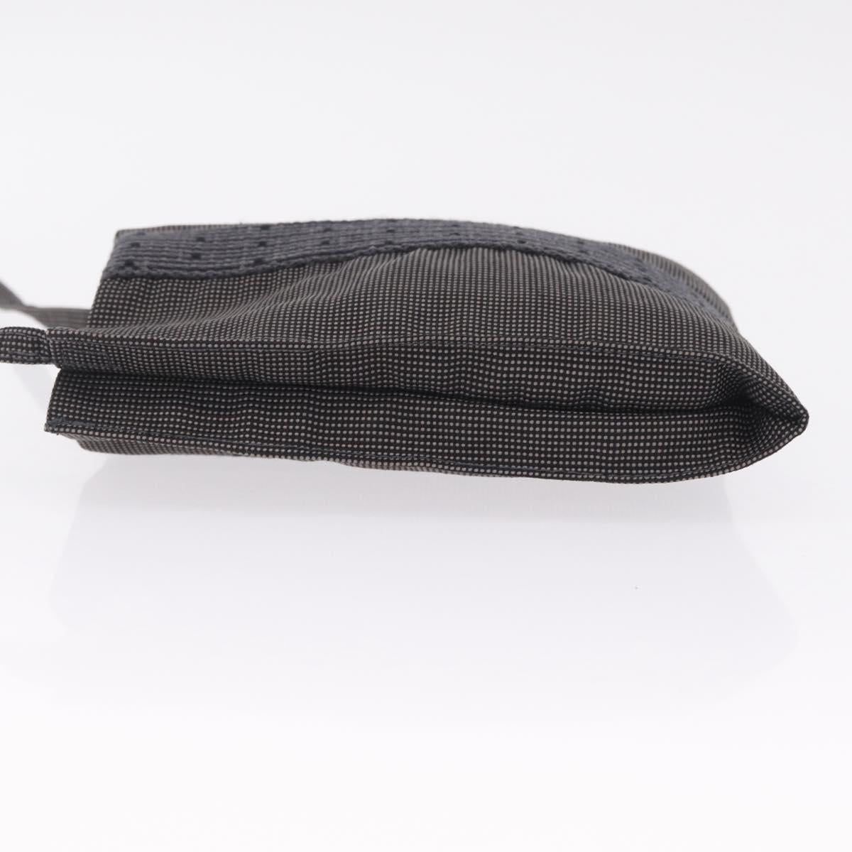 HERMES Her Line Pochette Shoulder Bag Canvas Gray Auth 210653A