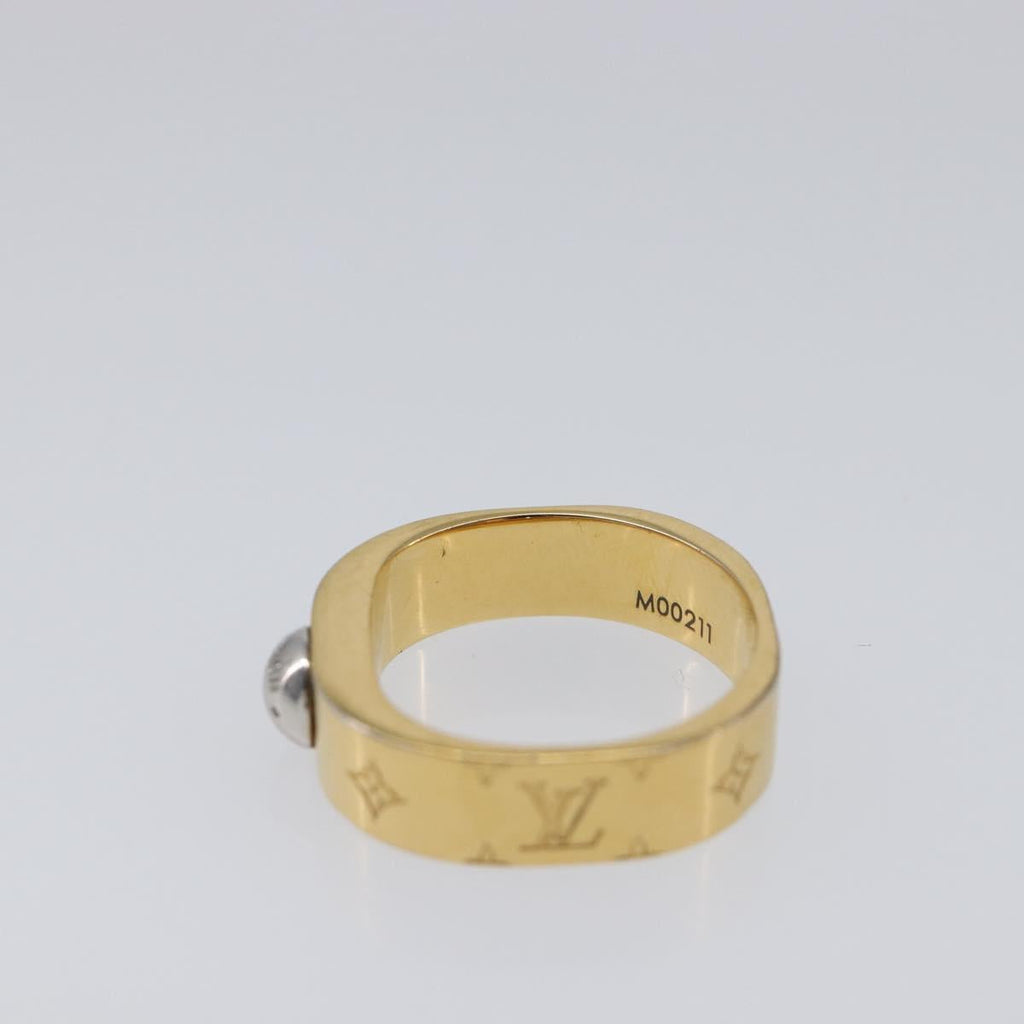 LOUIS VUITTON Nanogram Ring metal Gold LV Auth 210661
