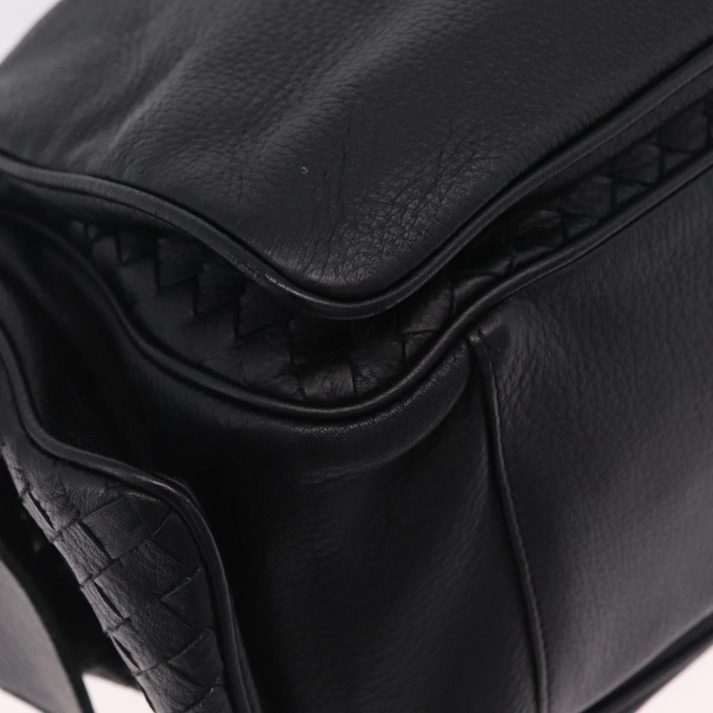 Bottega Veneta INTRECCIATO Hand Bag Leather Black 144413 Auth 210663V