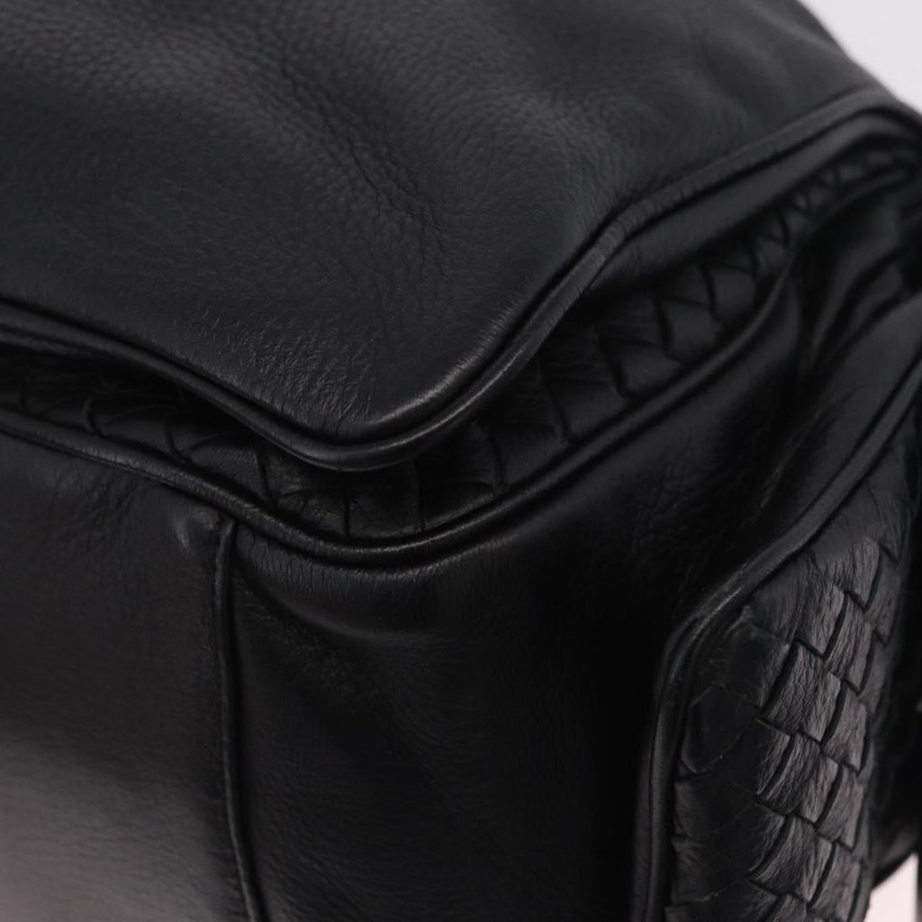 Bottega Veneta INTRECCIATO Hand Bag Leather Black 144413 Auth 210663V