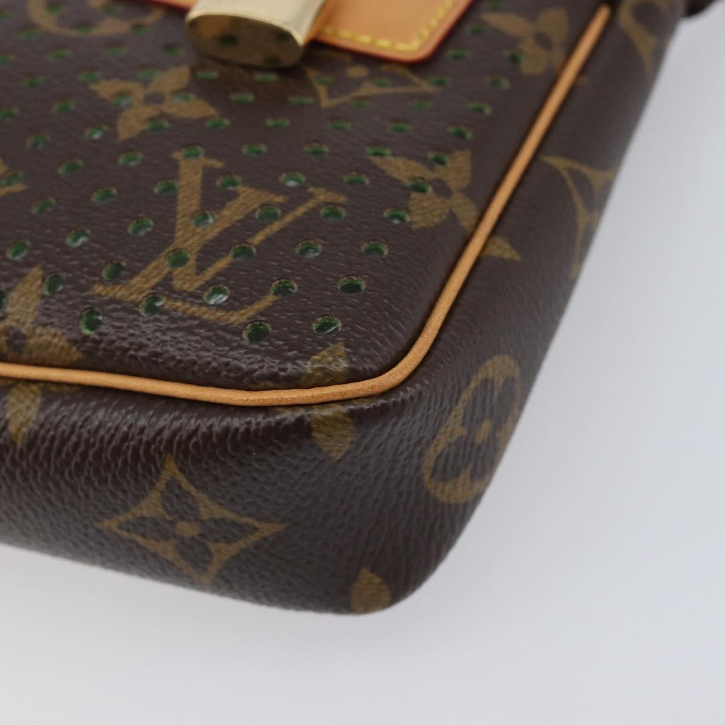 LOUIS VUITTON Monogram Perfo Pochette Accessoires Vert M95184 LV Auth 210664SAV
