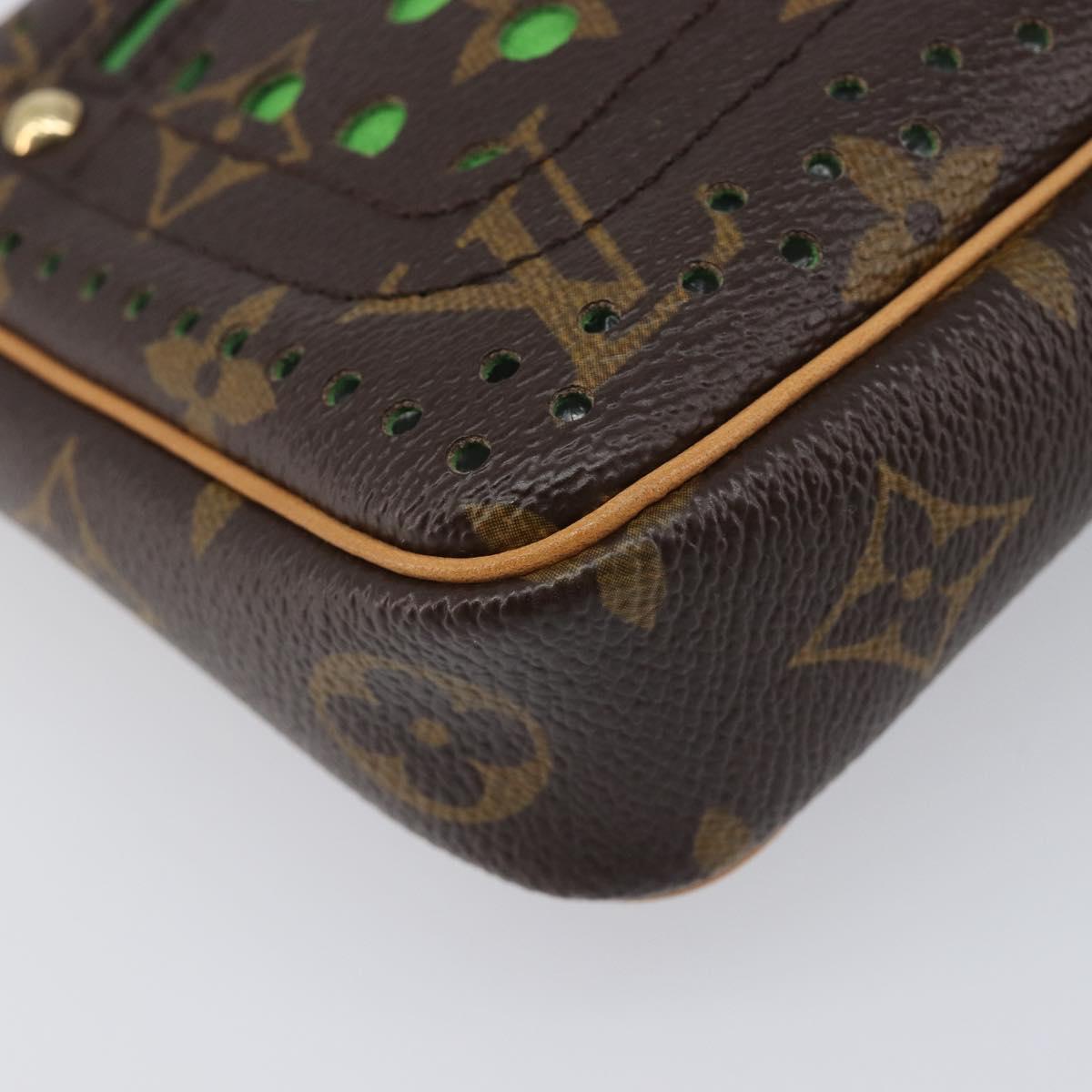 LOUIS VUITTON Monogram Perfo Pochette Accessoires Vert M95184 LV Auth 210664SAV