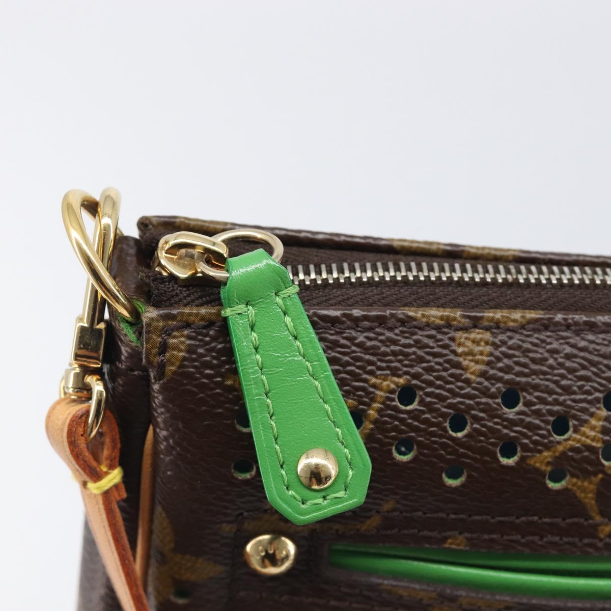 LOUIS VUITTON Monogram Perfo Pochette Accessoires Vert M95184 LV Auth 210664SAV