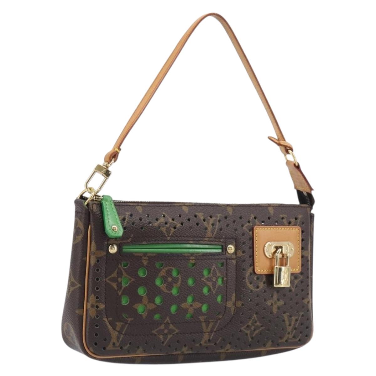 LOUIS VUITTON Monogram Perfo Pochette Accessoires Vert M95184 LV Auth 210664SAV