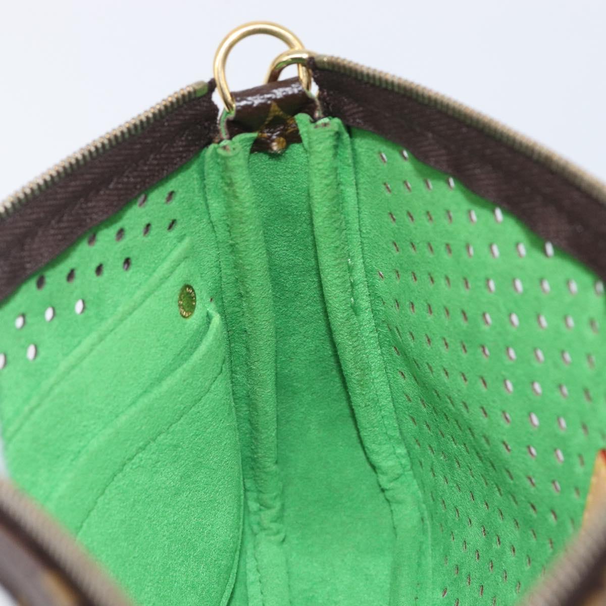 LOUIS VUITTON Monogram Perfo Pochette Accessoires Vert M95184 LV Auth 210664SAV