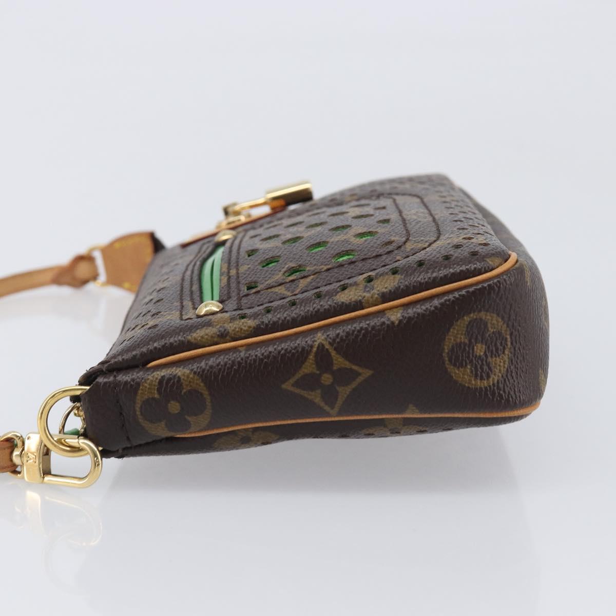 LOUIS VUITTON Monogram Perfo Pochette Accessoires Vert M95184 LV Auth 210664SAV