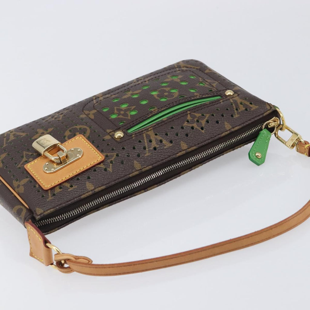LOUIS VUITTON Monogram Perfo Pochette Accessoires Vert M95184 LV Auth 210664SAV