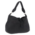 LOEWE Shoulder Bag Leather Black Silver Auth 210669A
