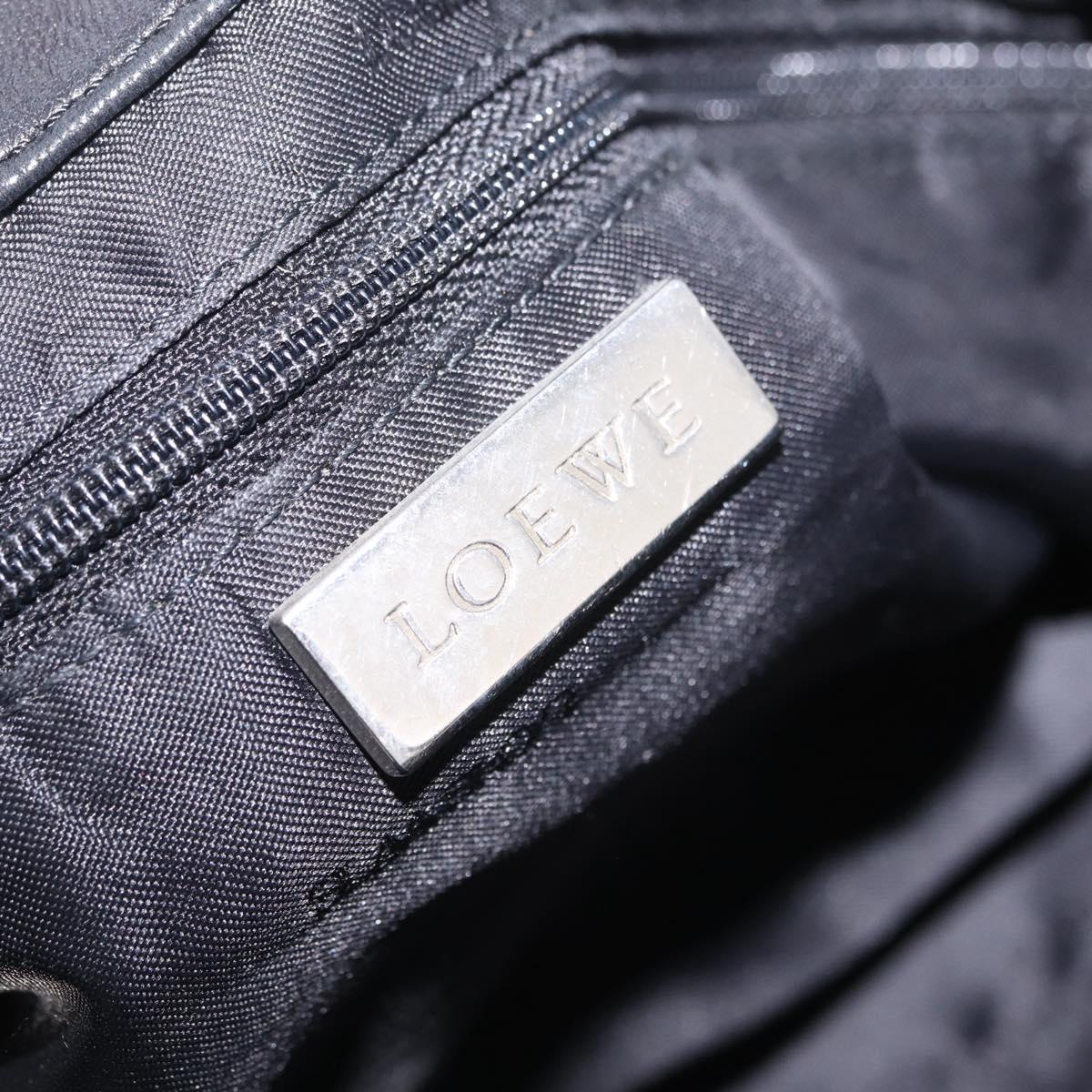 LOEWE Shoulder Bag Leather Black Silver Auth 210669A