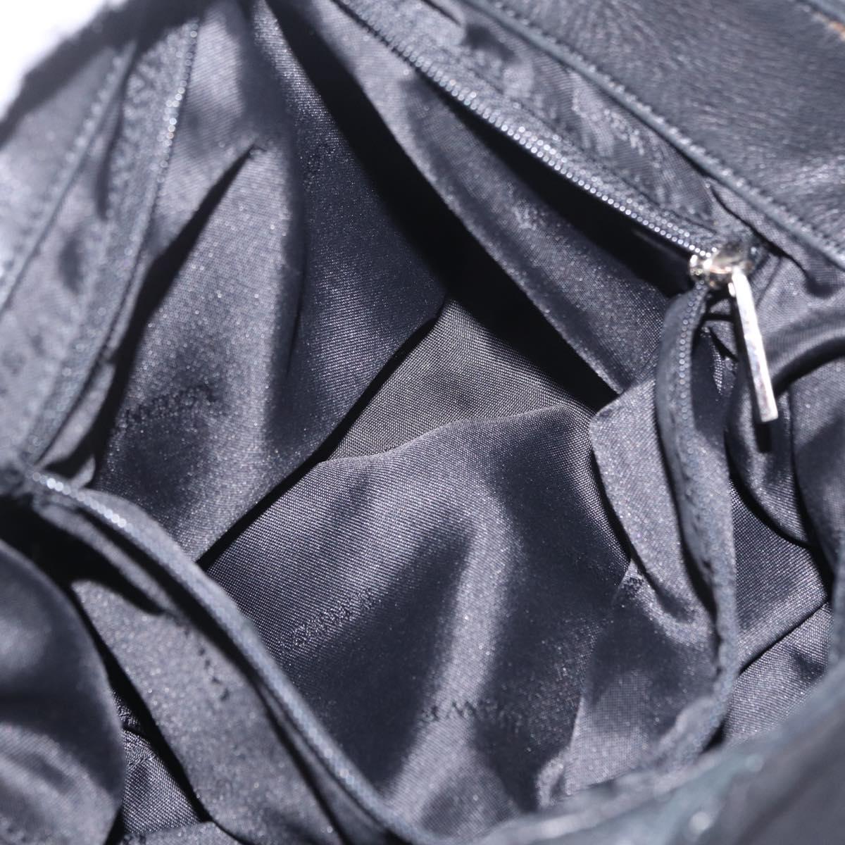 LOEWE Shoulder Bag Leather Black Silver Auth 210669A