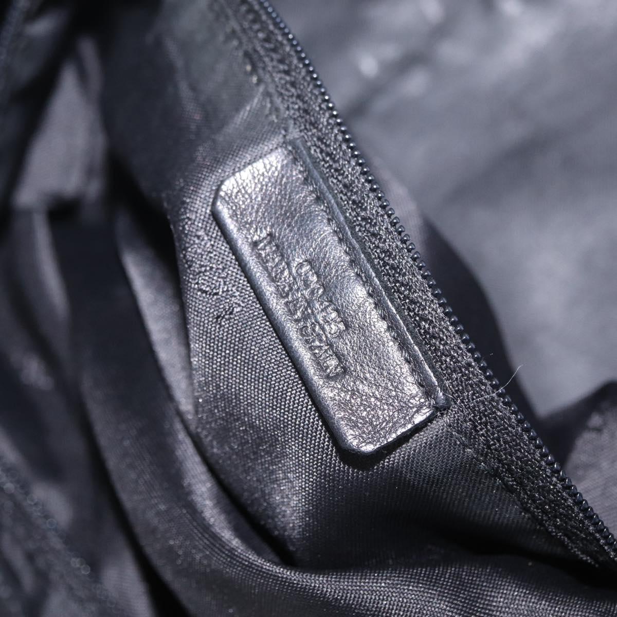 LOEWE Shoulder Bag Leather Black Silver Auth 210669A