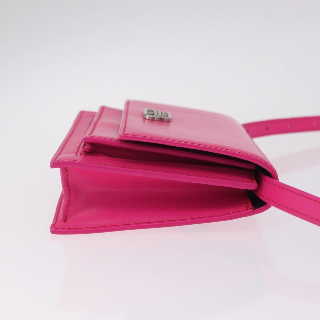 Balenciaga Sharp Shoulder Bag Leather Pink Silver 594988 Auth 210691M