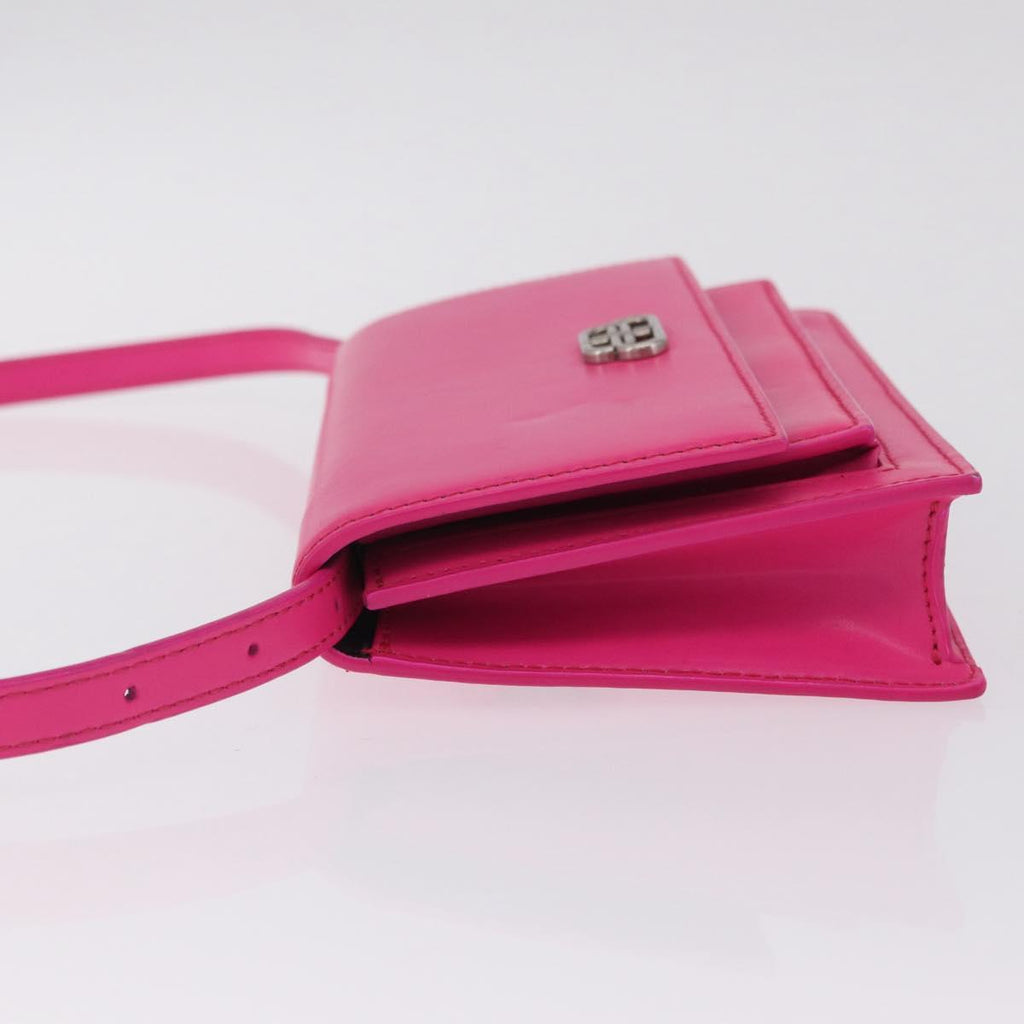 Balenciaga Sharp Shoulder Bag Leather Pink Silver 594988 Auth 210691M