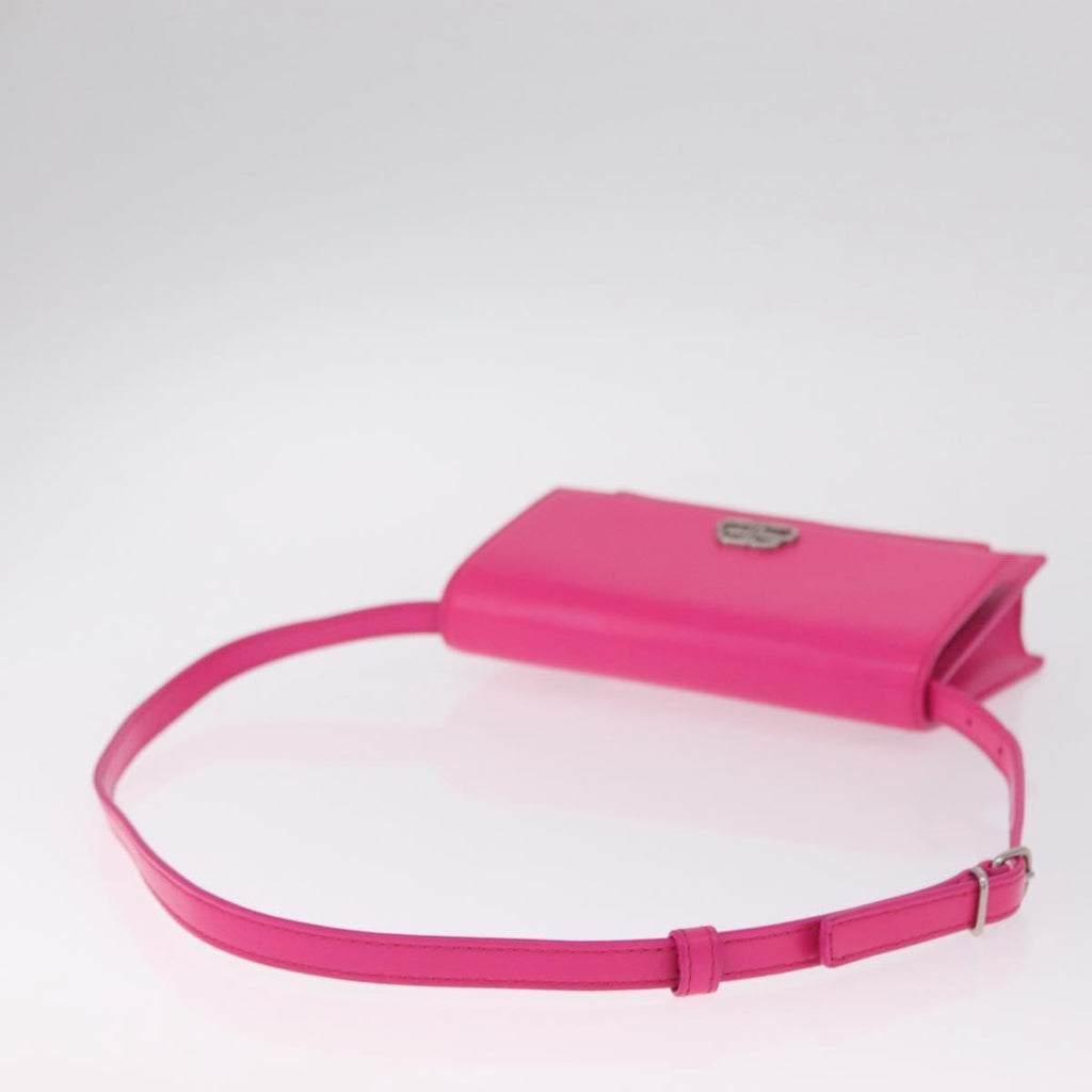 Balenciaga Sharp Shoulder Bag Leather Pink Silver 594988 Auth 210691M