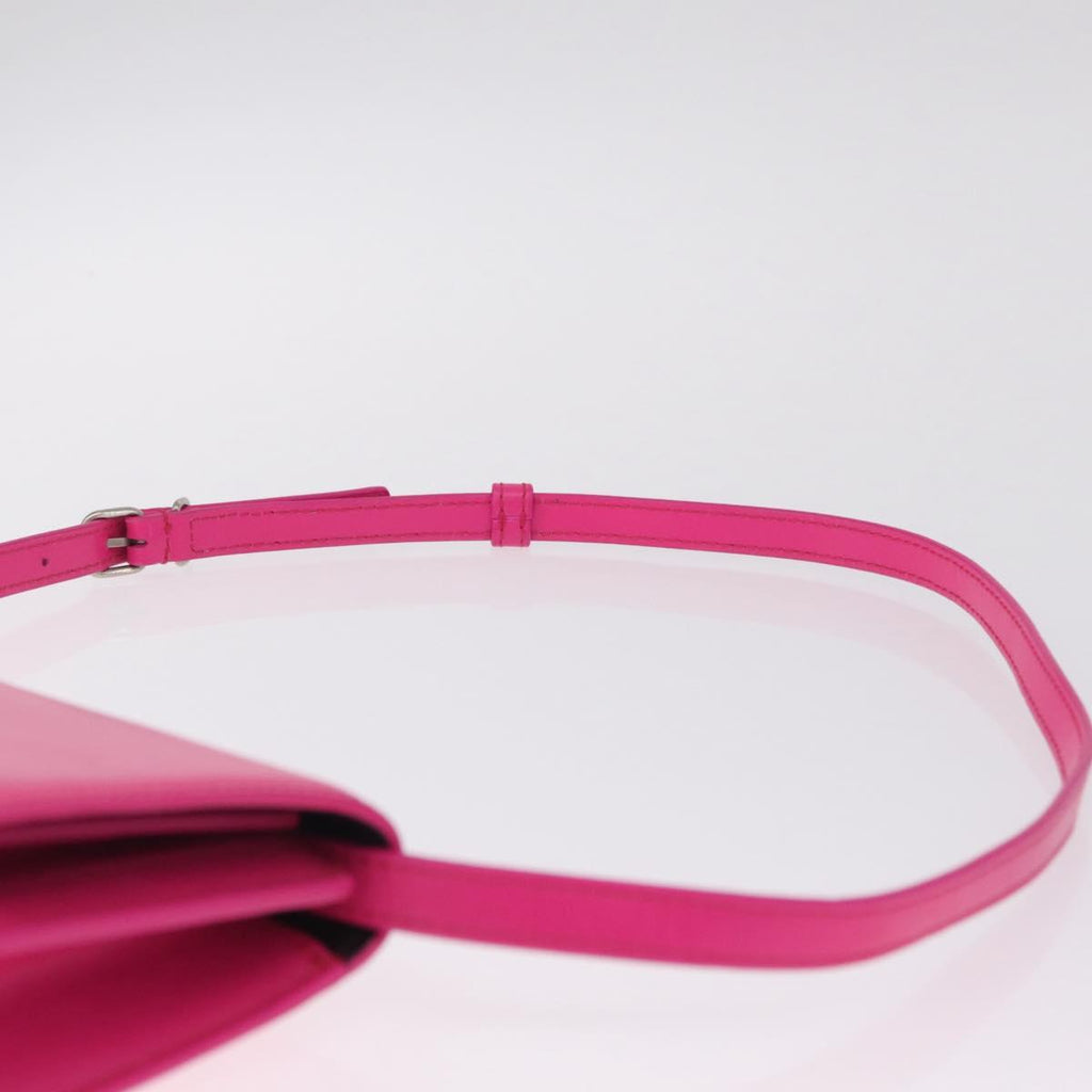 Balenciaga Sharp Shoulder Bag Leather Pink Silver 594988 Auth 210691M