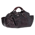 LOEWE Hand Bag Patent leather Wine Red Gold Auth 210739A