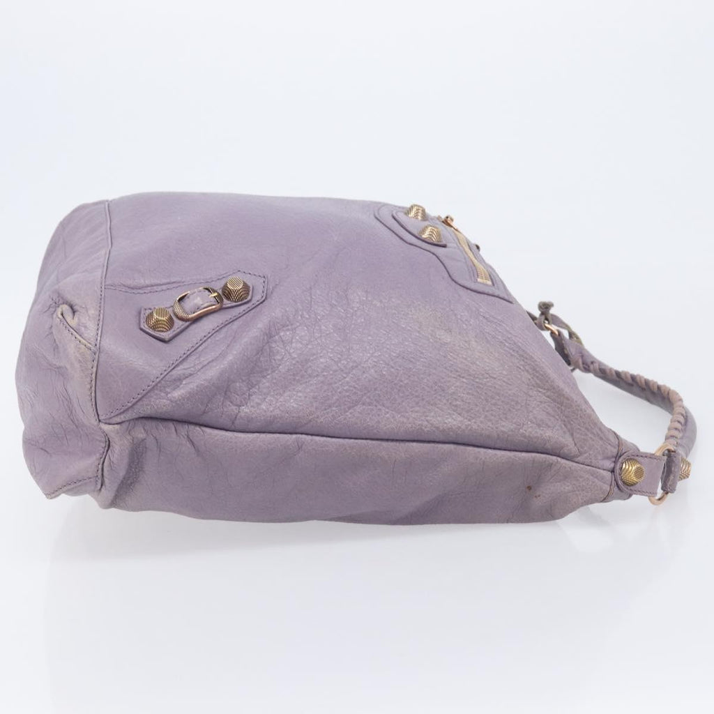 Balenciaga Giant Day Shoulder Bag Leather Purple Gold 285437 Auth 210764V