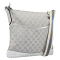 GUCCI GG Canvas Shoulder Bag Silver 145857 Auth 210814