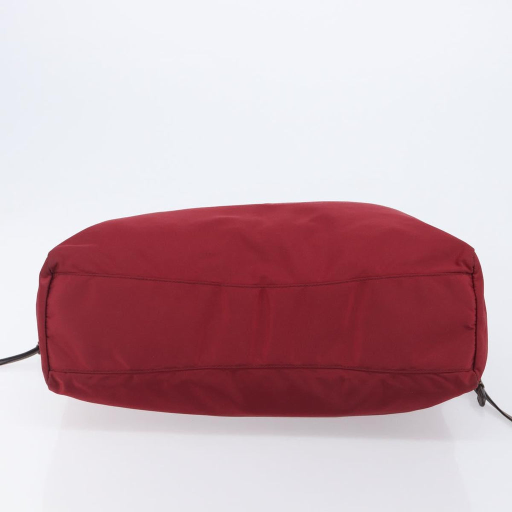 PRADA Tote Bag Nylon Red Gold Auth 210817A