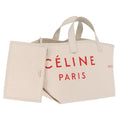 CELINE Hand Bag Canvas Ivory Silver Auth 210821A