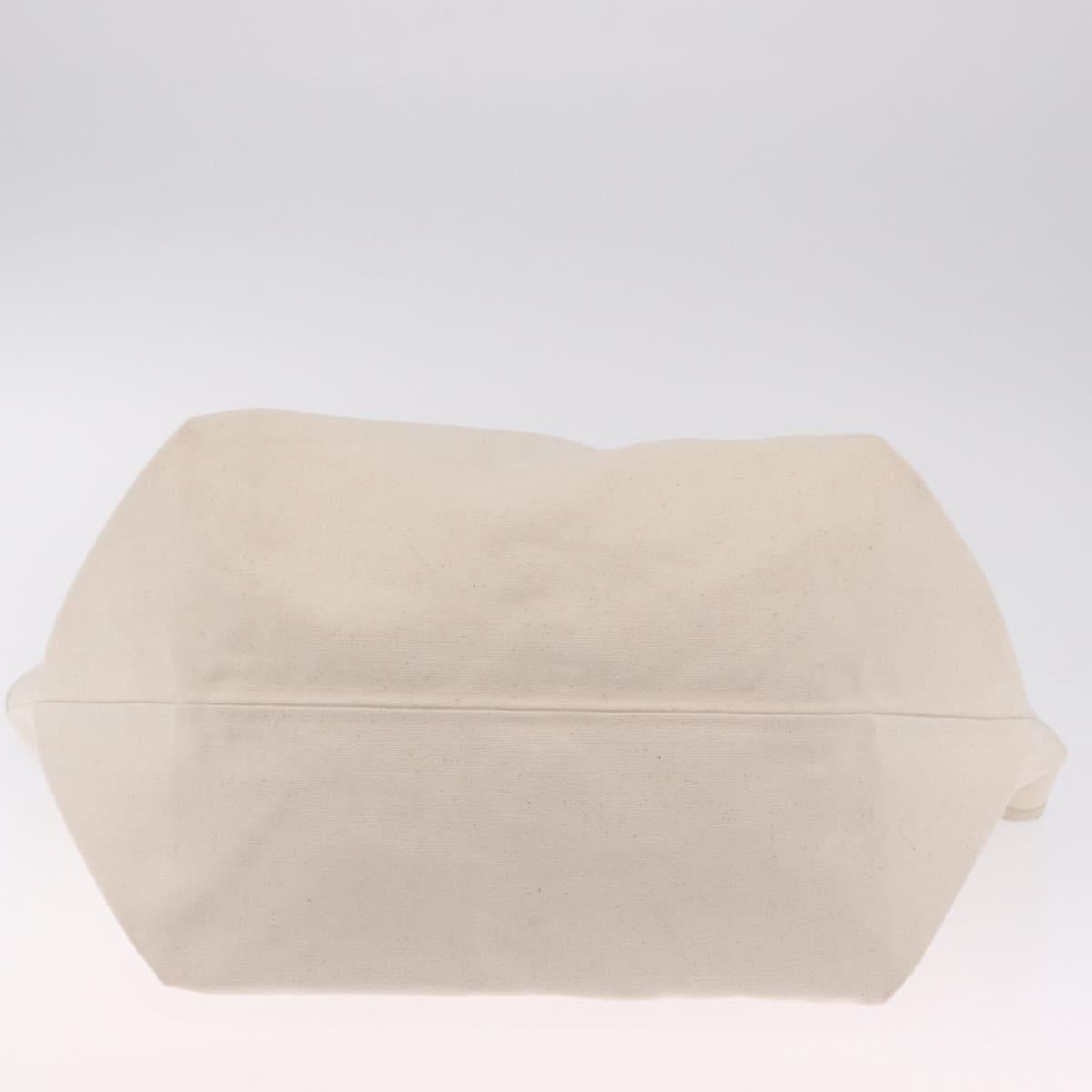 CELINE Hand Bag Canvas Ivory Silver Auth 210821A