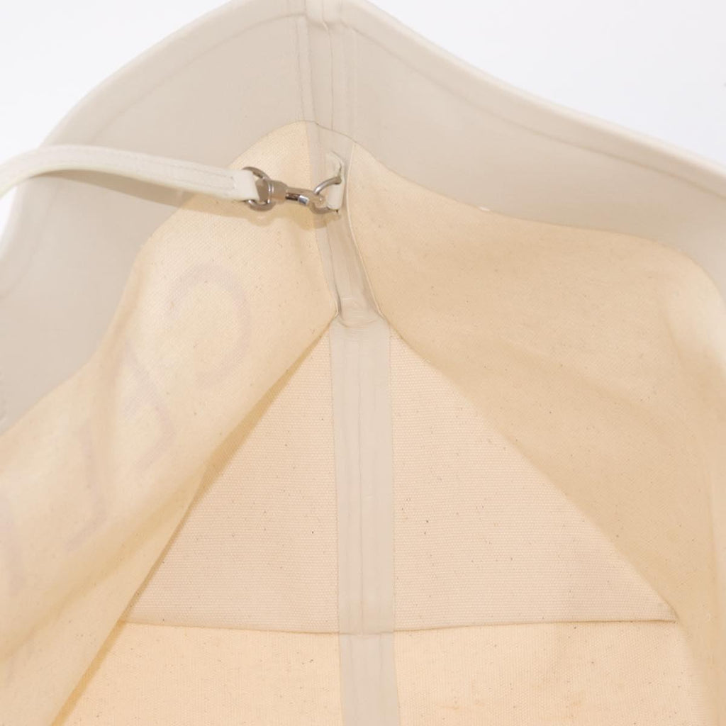 CELINE Hand Bag Canvas Ivory Silver Auth 210821A
