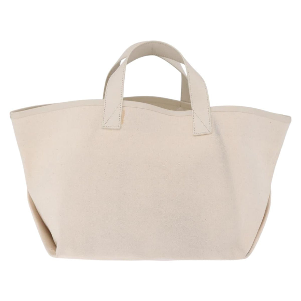CELINE Hand Bag Canvas Ivory Silver Auth 210821A