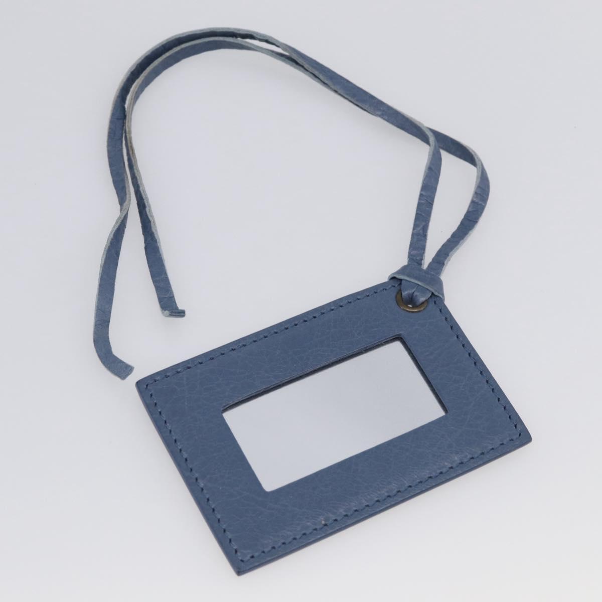 Balenciaga Classic Envelope Shoulder Bag Leather Navy Silver 319376 Auth 210834A