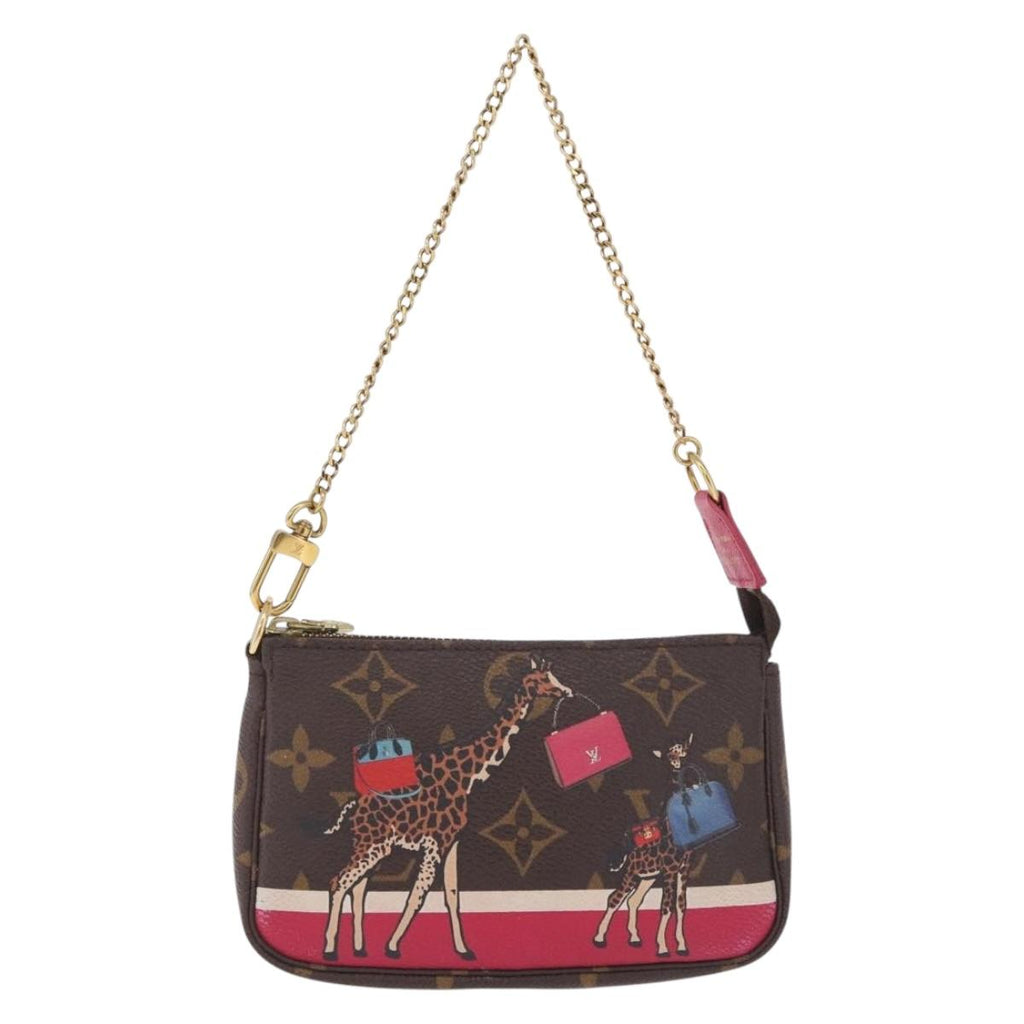LOUIS VUITTON Monogram Giraffe Mini Pochette Accessoires M62087 Auth 210836SAM