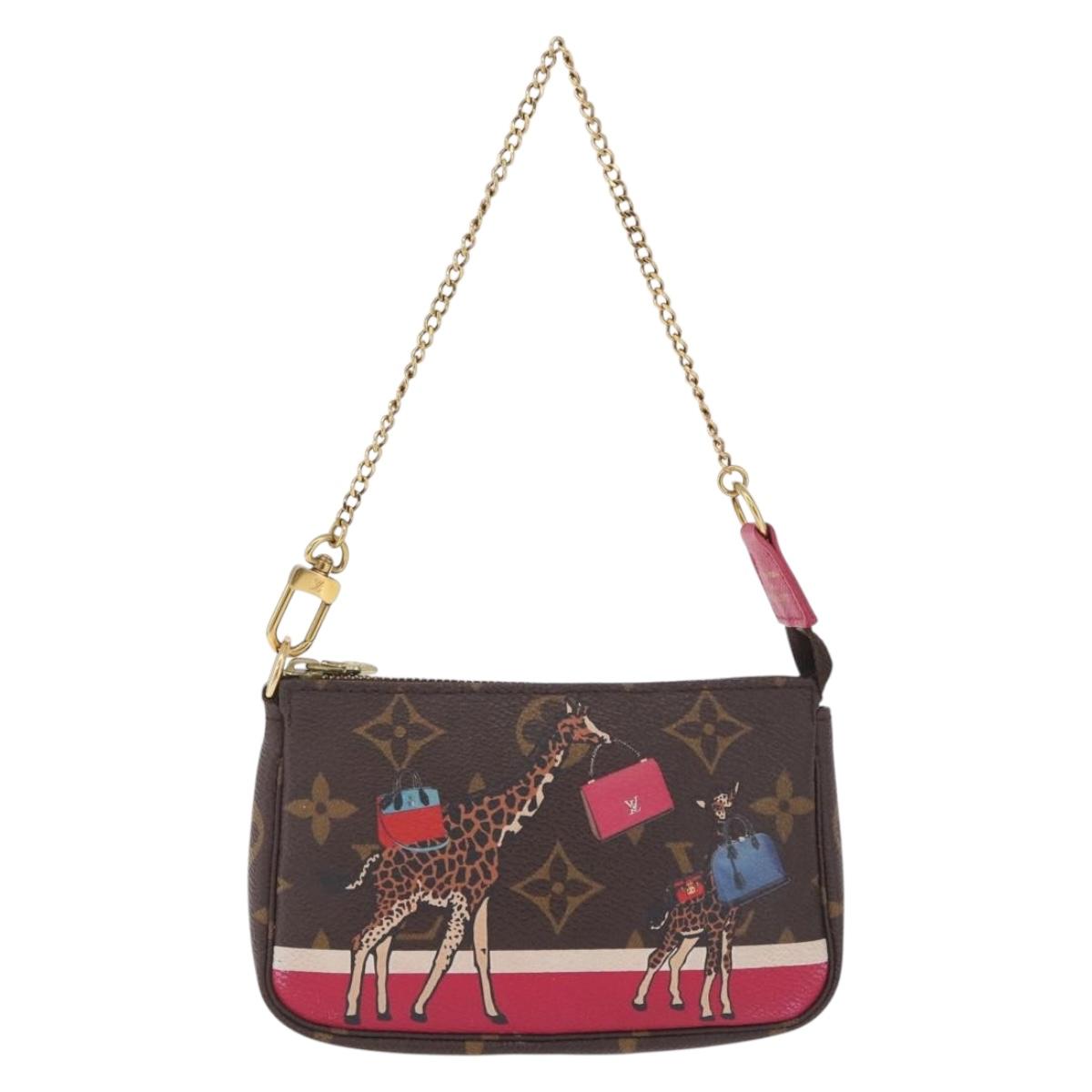 LOUIS VUITTON Monogram Giraffe Mini Pochette Accessoires M62087 Auth 210836SAM
