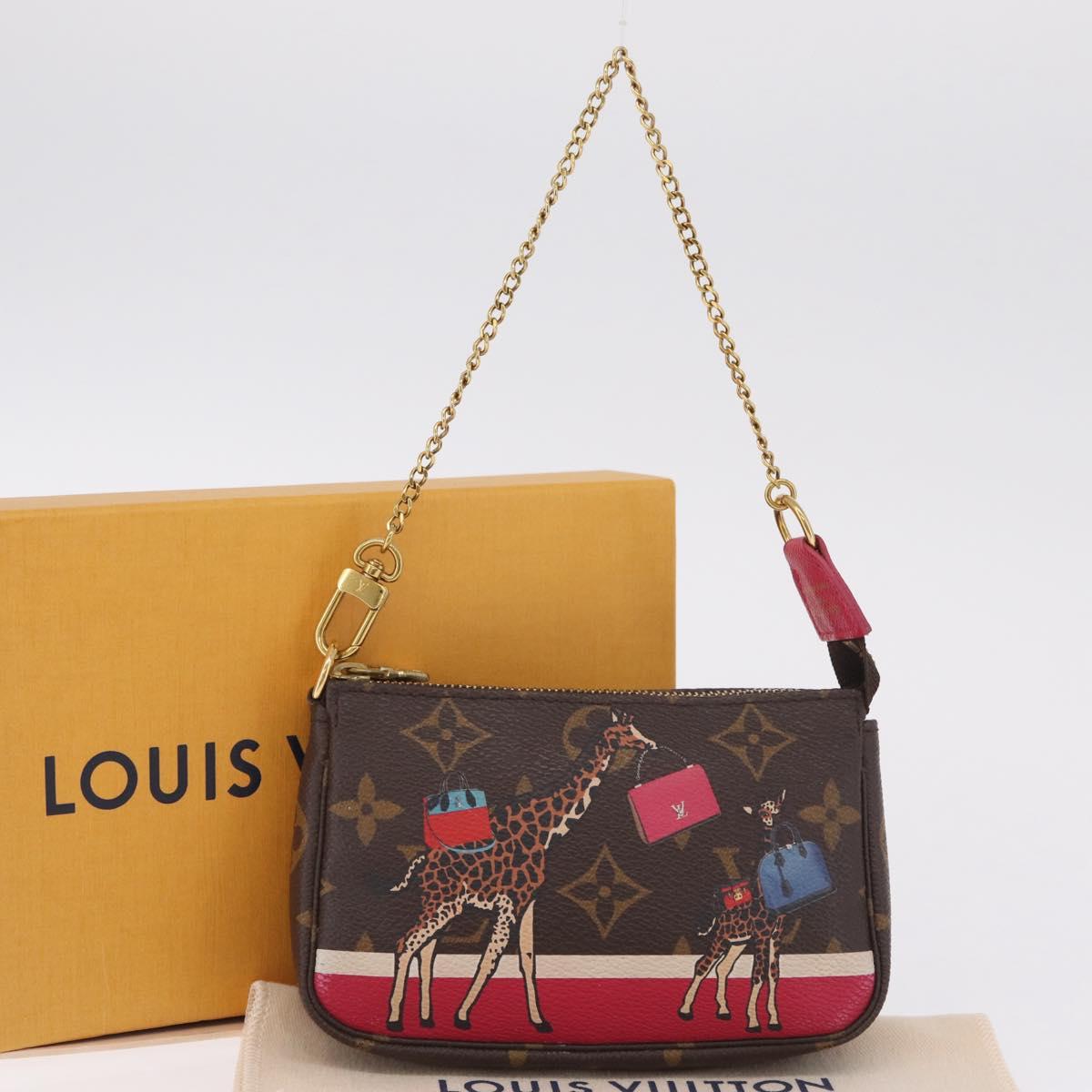 LOUIS VUITTON Monogram Giraffe Mini Pochette Accessoires M62087 Auth 210836SAM