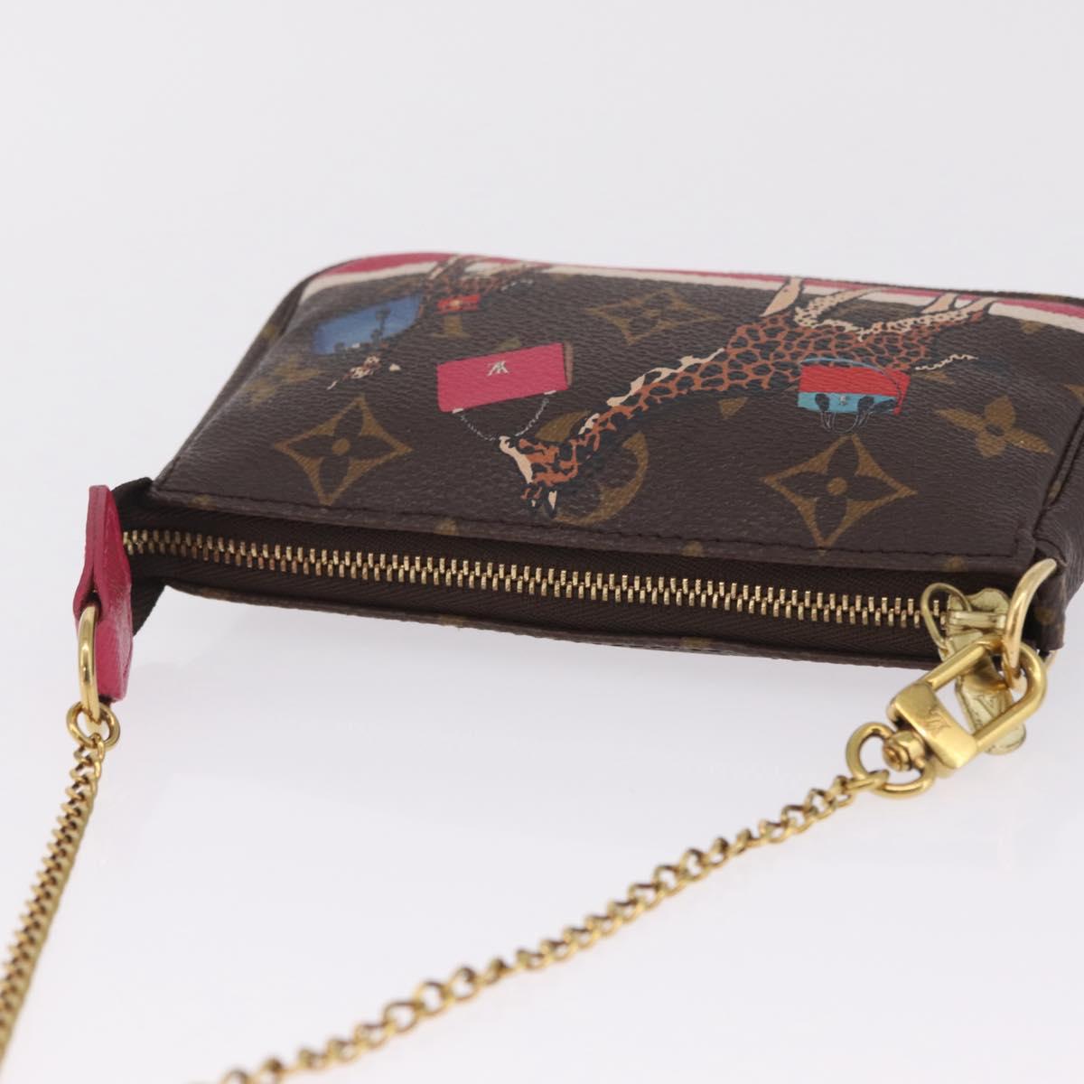 LOUIS VUITTON Monogram Giraffe Mini Pochette Accessoires M62087 Auth 210836SAM