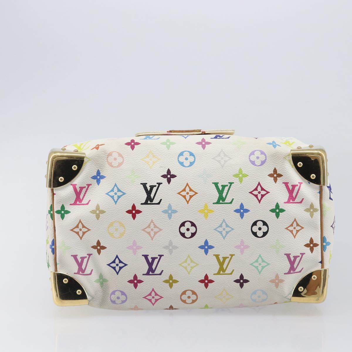 LOUIS VUITTON Monogram Multicolor Speedy 30 Bag White Bron M92643 LV Auth 210841