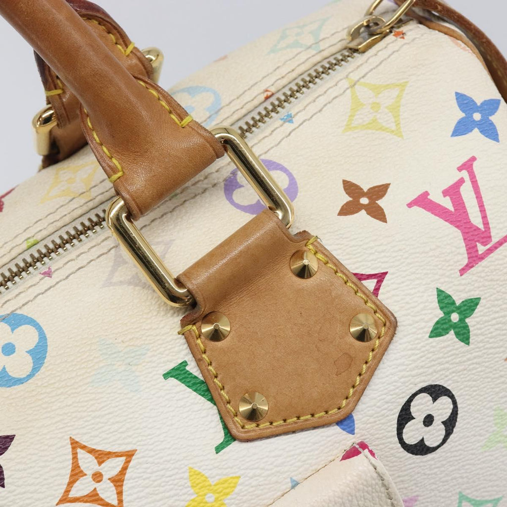 LOUIS VUITTON Monogram Multicolor Speedy 30 Bag White Bron M92643 LV Auth 210841