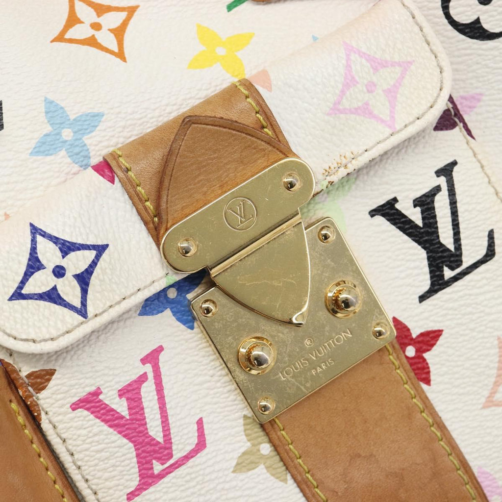 LOUIS VUITTON Monogram Multicolor Speedy 30 Bag White Bron M92643 LV Auth 210841