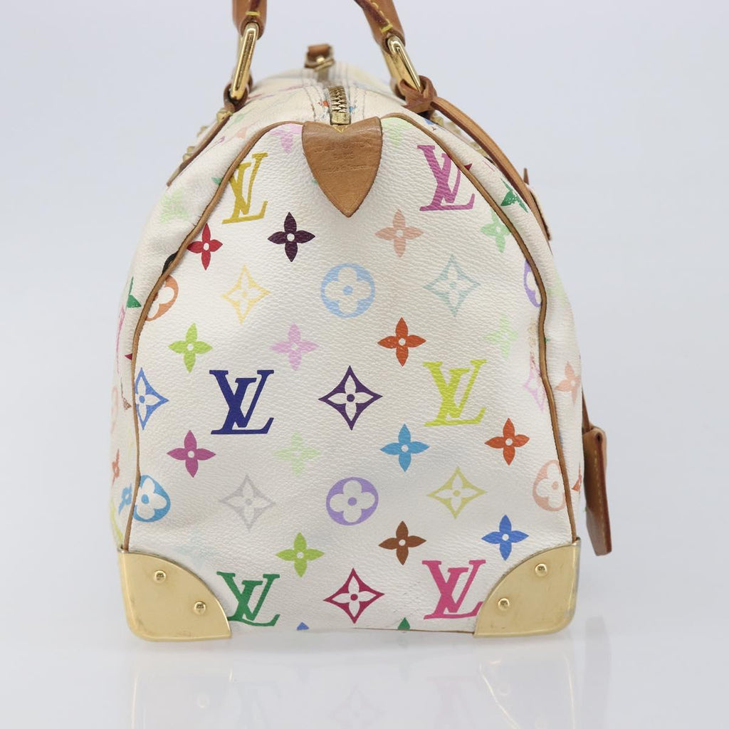 LOUIS VUITTON Monogram Multicolor Speedy 30 Bag White Bron M92643 LV Auth 210841
