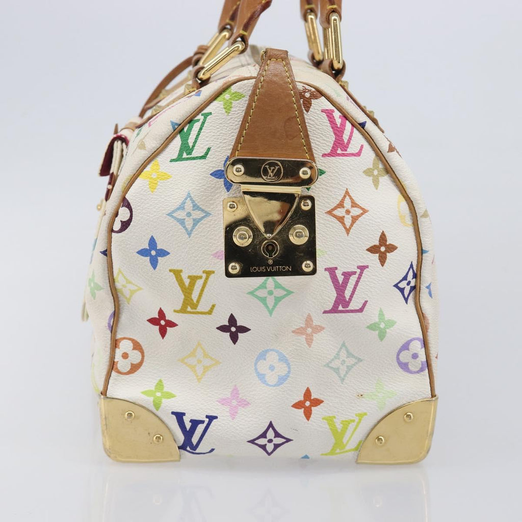 LOUIS VUITTON Monogram Multicolor Speedy 30 Bag White Bron M92643 LV Auth 210841