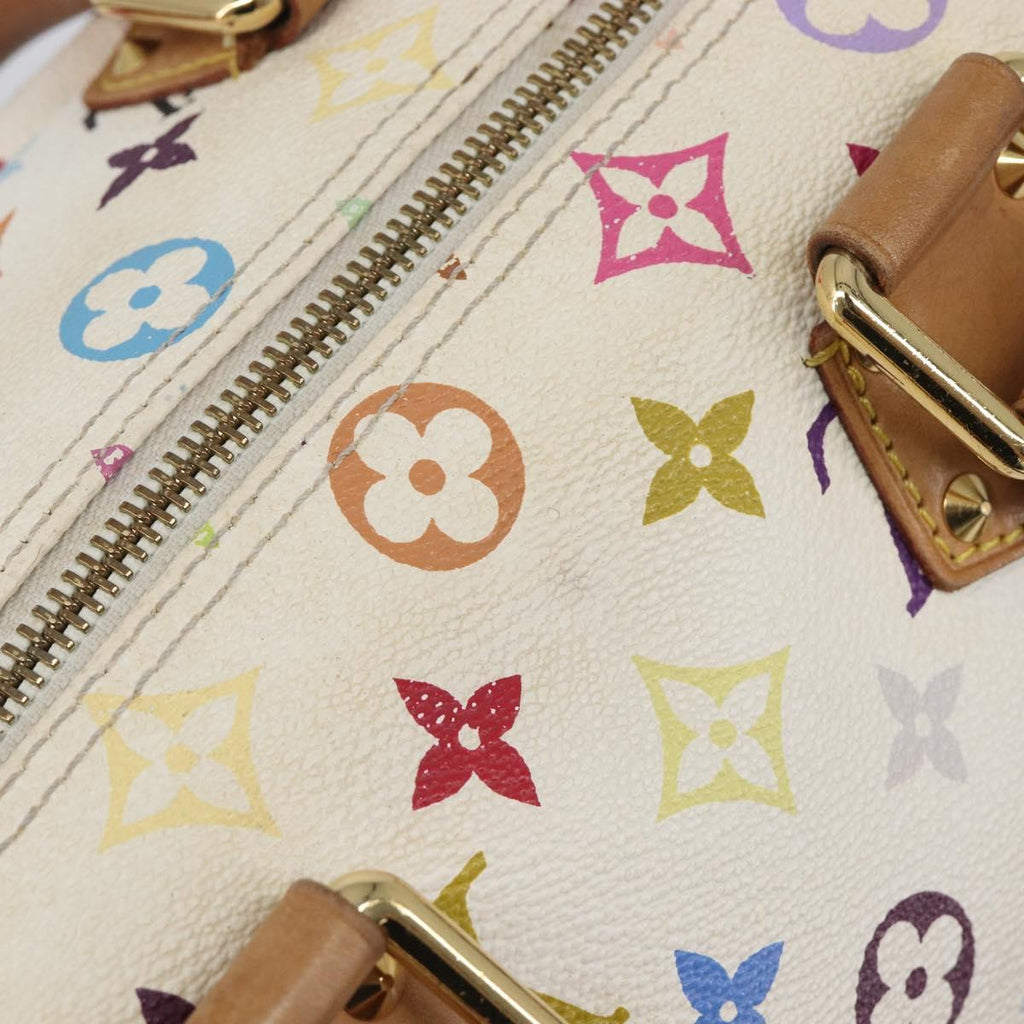LOUIS VUITTON Monogram Multicolor Speedy 30 Bag White Bron M92643 LV Auth 210841